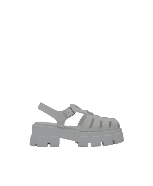 Prada Monolith rubber white sandals