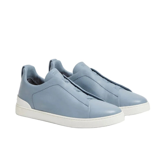 Zegna triple stitch leather sneakers