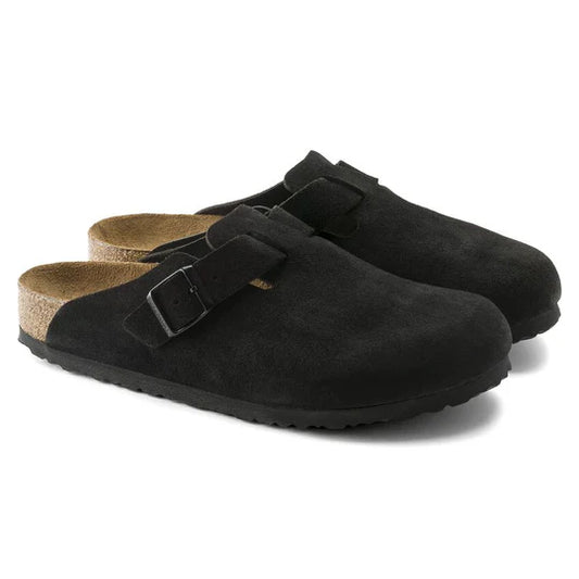 Birkenstock Boston Soft Footbed Suede Black
