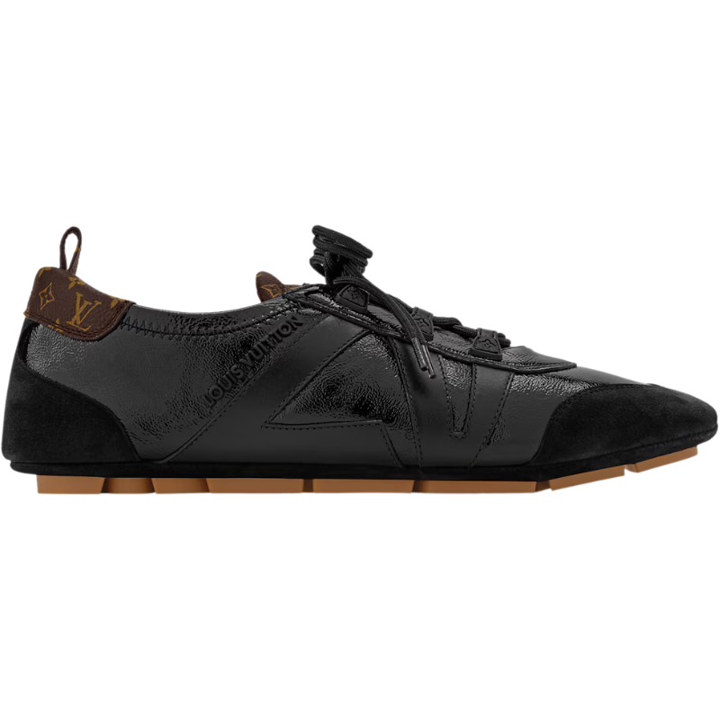 Louis Vuitton Sneakerina Lace-Up Shoe in Black and Brown Monogram