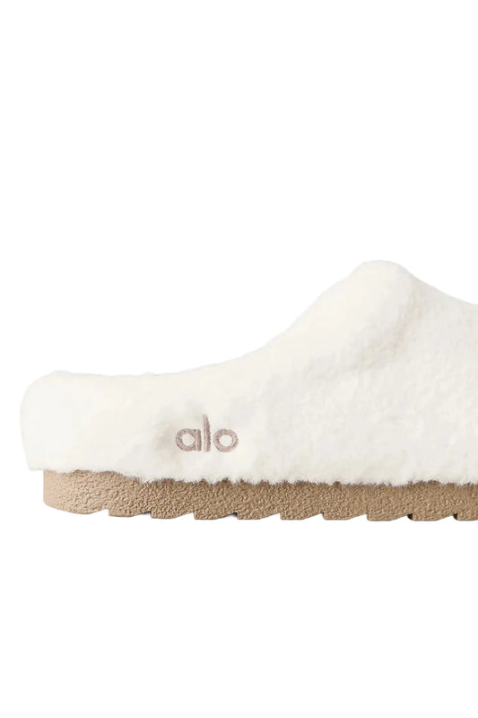 alo Sherpa Recovery Slipper lvory - white