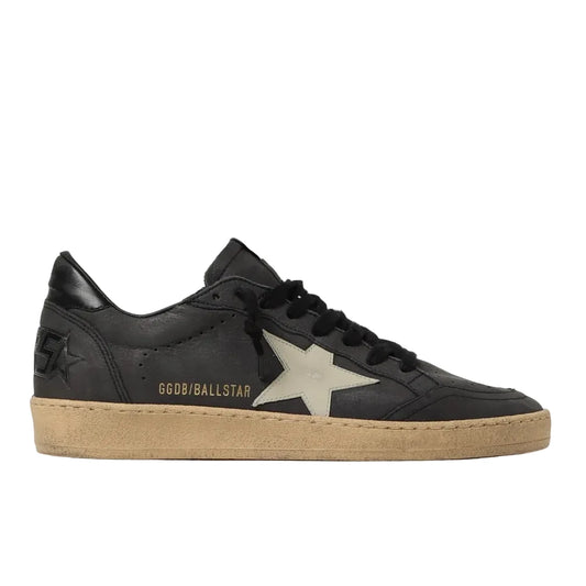 Golden Goose Ball Star in glitter with leather star and metallic leather heel tab Dark Grey Sand(Men)