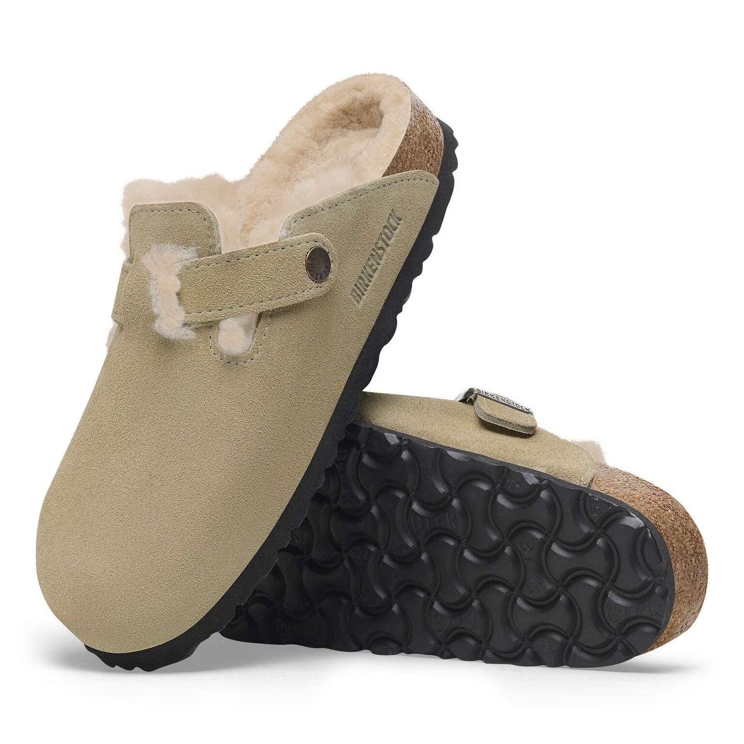 Birkenstock Boston Lammfell Taupe