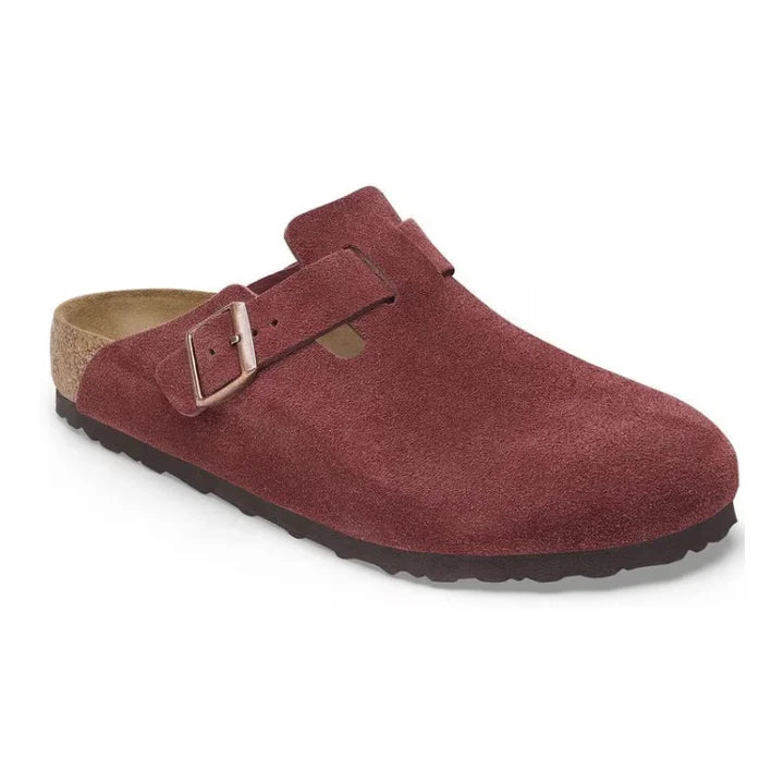 Birkenstock Boston Burgundy – Suede Leather Zinfandel