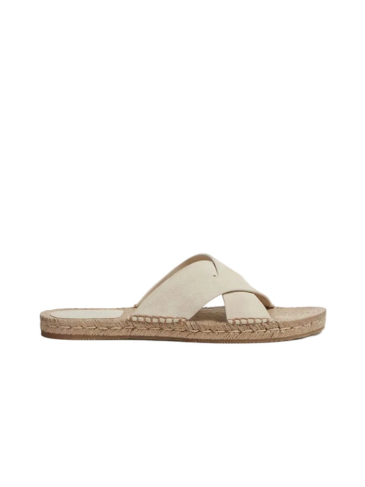 Zegna Off White Suede Espadrille Sandals
