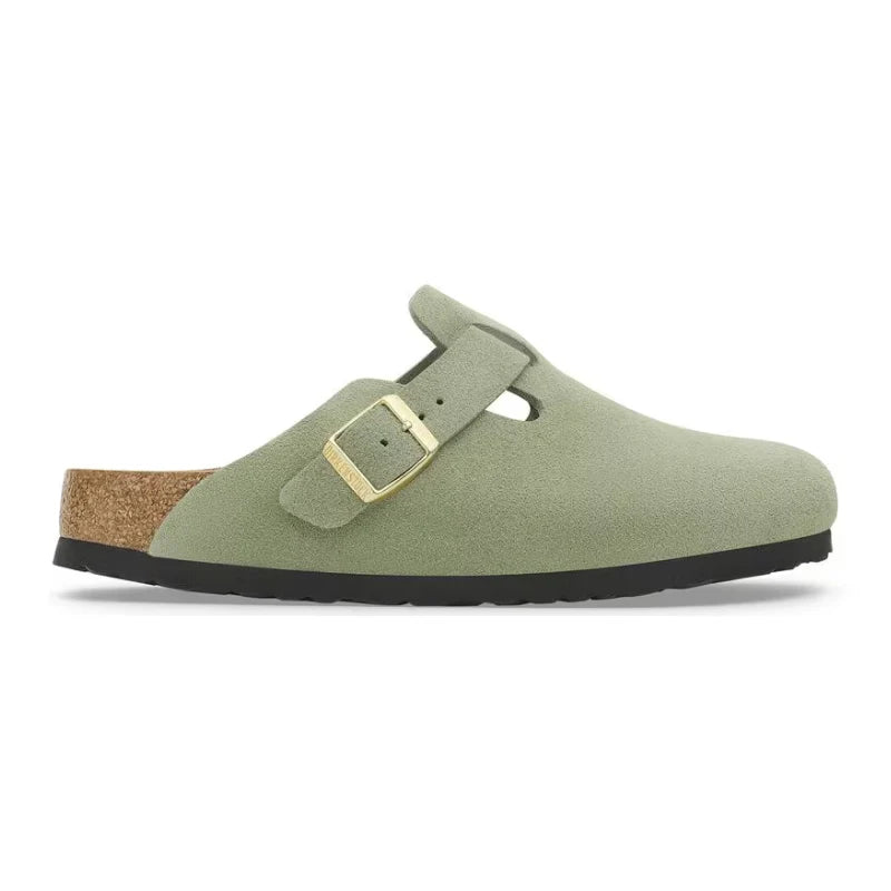 Birkenstock Boston Soft Footbed-Suede Green Tea