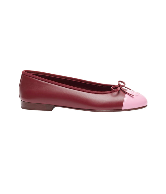 Chanel Ballet Flats Lambskin “Burgundy/Pink”