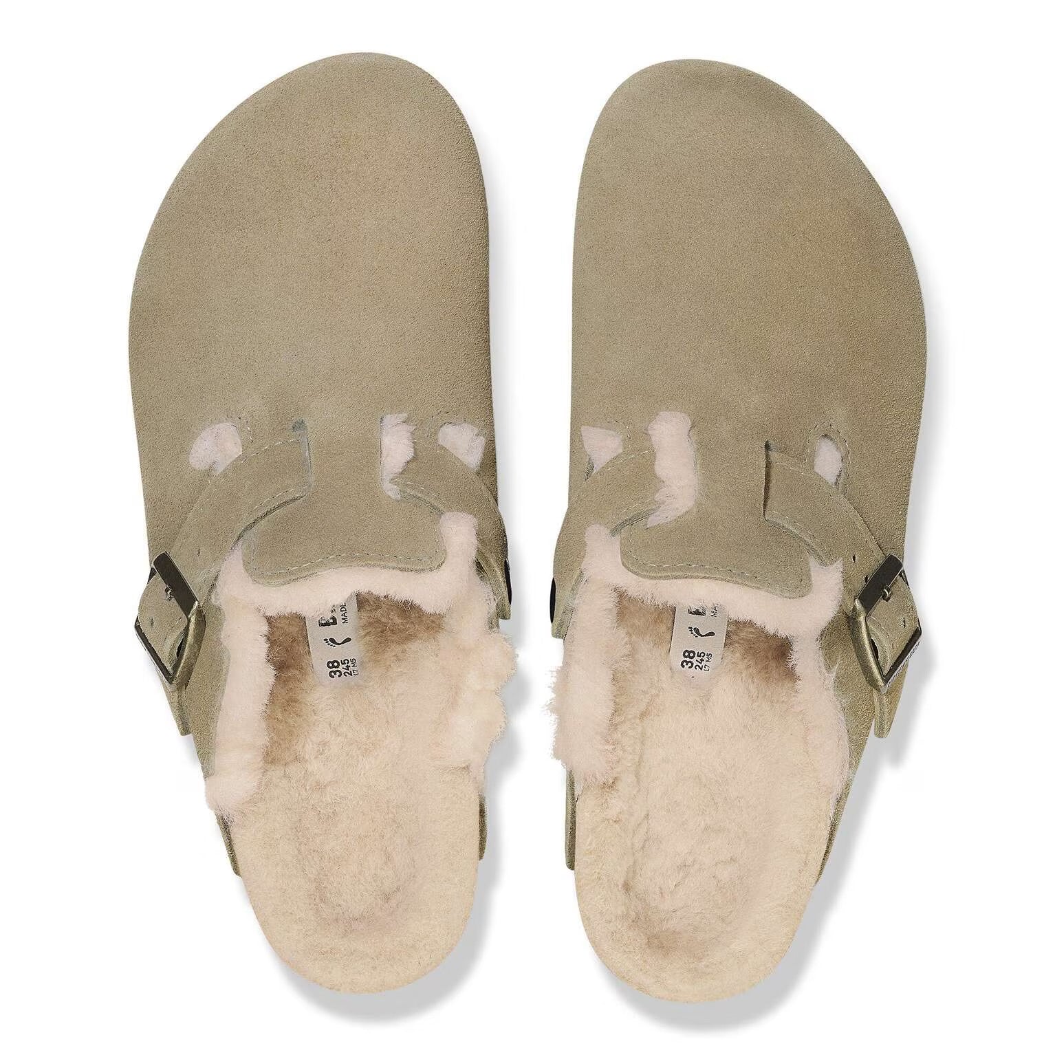 Birkenstock Boston Lammfell Taupe