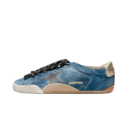 Golden Goose True-Star in teal suede with black star and cream heel tab(Women's)