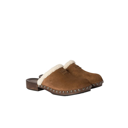 Miu Miu Suede clogs 'Cocoa Brown'