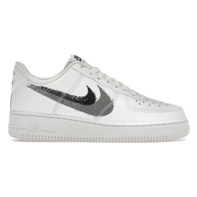 Nike Air Force 1 Low ’07 Spray Paint Swoosh – White Black Grey